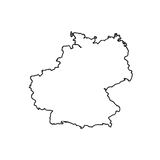 Outline of Bavaria on a white background